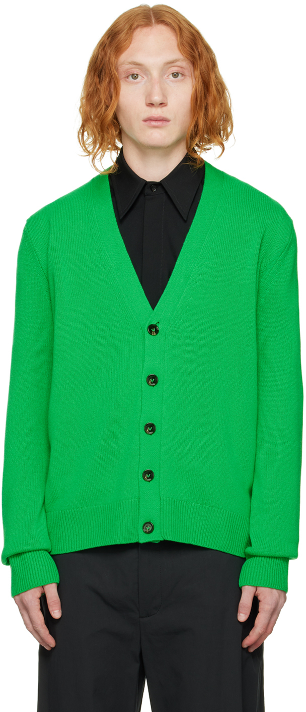 Зеленый кардиган на пуговицах Bottega Veneta кардиган на пуговицах с косичками s зеленый