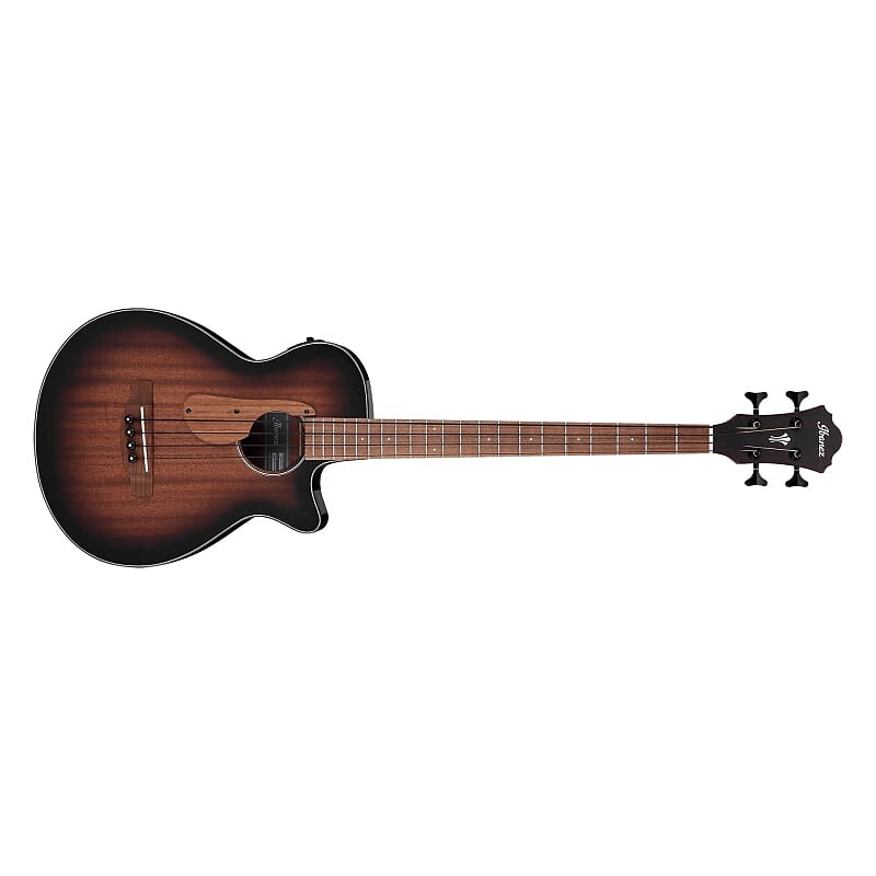 

Ibanez AEGB24E Acoustic Electric Bass, корпус All Sapele, красное дерево Sunburst AEGB24EMHS