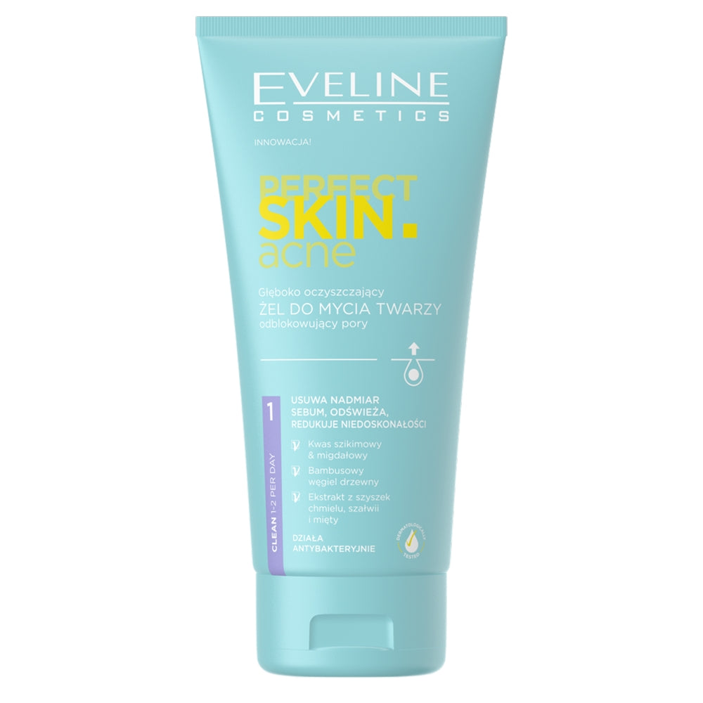 Eveline Cosmetics Гель для умывания Perfect Skin.acne для глубокого очищения пор, 150мл