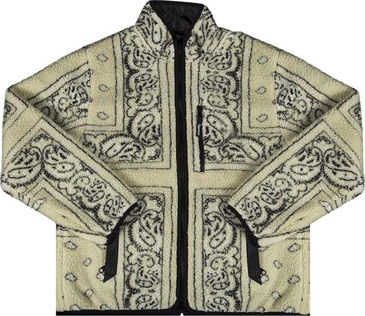 Куртка Supreme Reversible Bandana Fleece Jacket 'Tan', загар куртка nike club winter half zip fleece jacket tan dq4881 258 загар