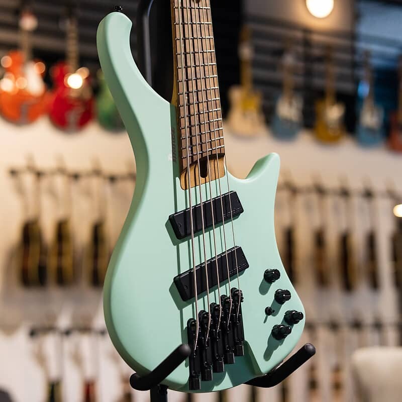 

Ibanez EHB1005MSSFM EHB Эргономичная 5-струнная бас-гитара без головы с сумкой, матовая морская пена зеленого цвета