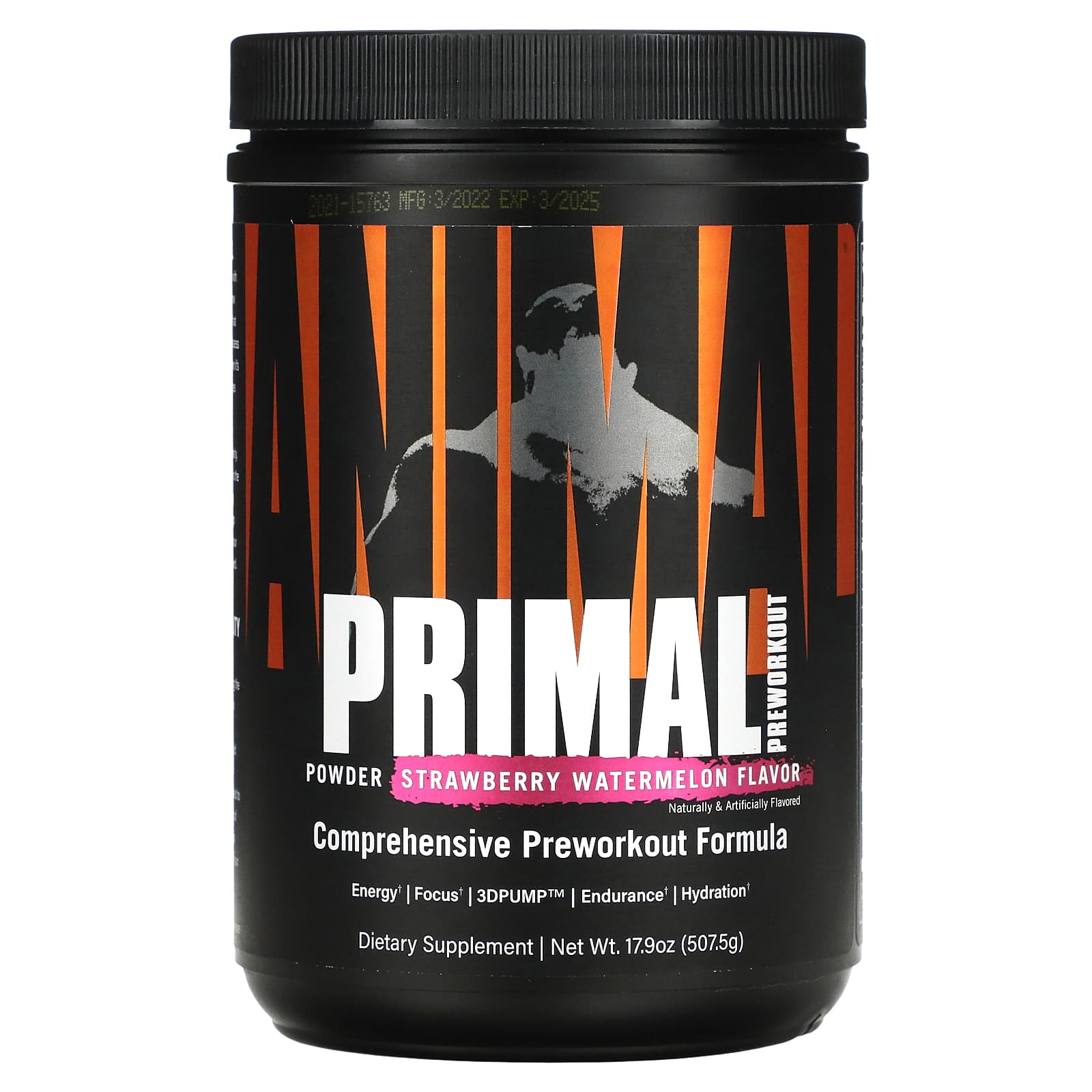 Пищевая Добавка Universal Nutrition Animal Primal Powder перед тренировкой, клубника / арбуз, 507,5 г - фото