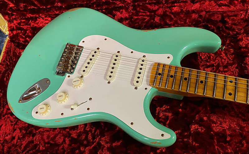 

Гитара 2023 Fender Limited Edition Fat 50s Stratocaster Stratocaster Relic, морской зелёный