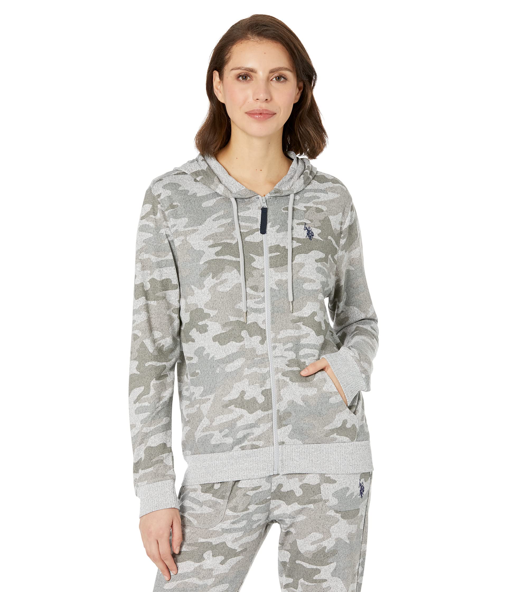 

Худи U.S. POLO ASSN., Camo Hacci Zip Hoodie, Серый