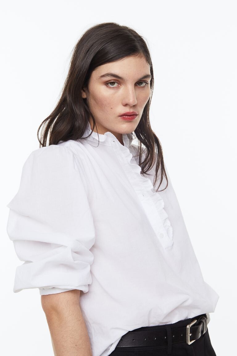 

Блузка с оборками H&M, белый