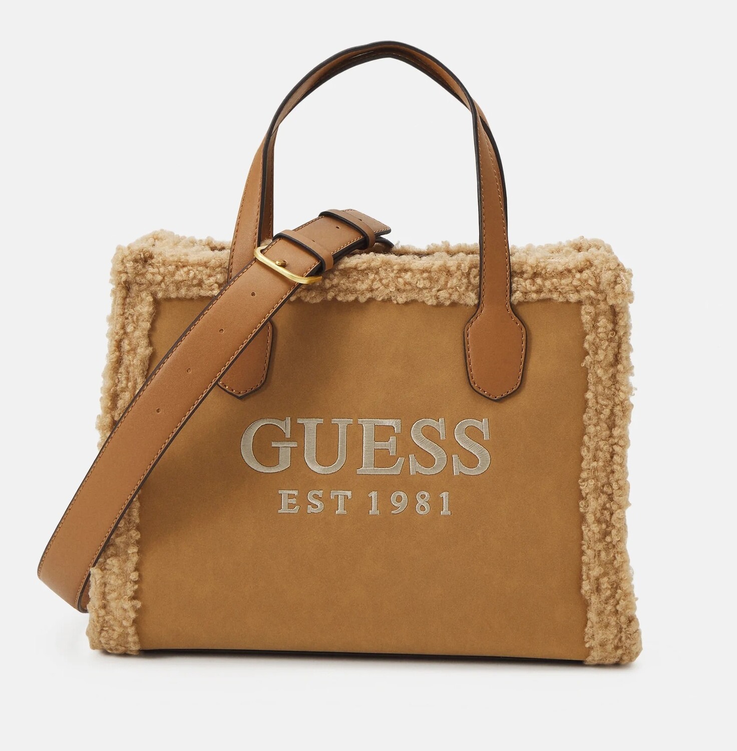 

Сумка-тоут Guess Silvana Compartment, светло-коричневый