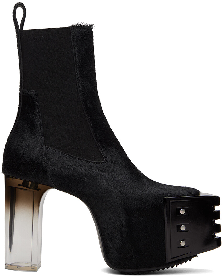 

Черные ботинки челси с решетчатой ​​платформой Rick Owens
