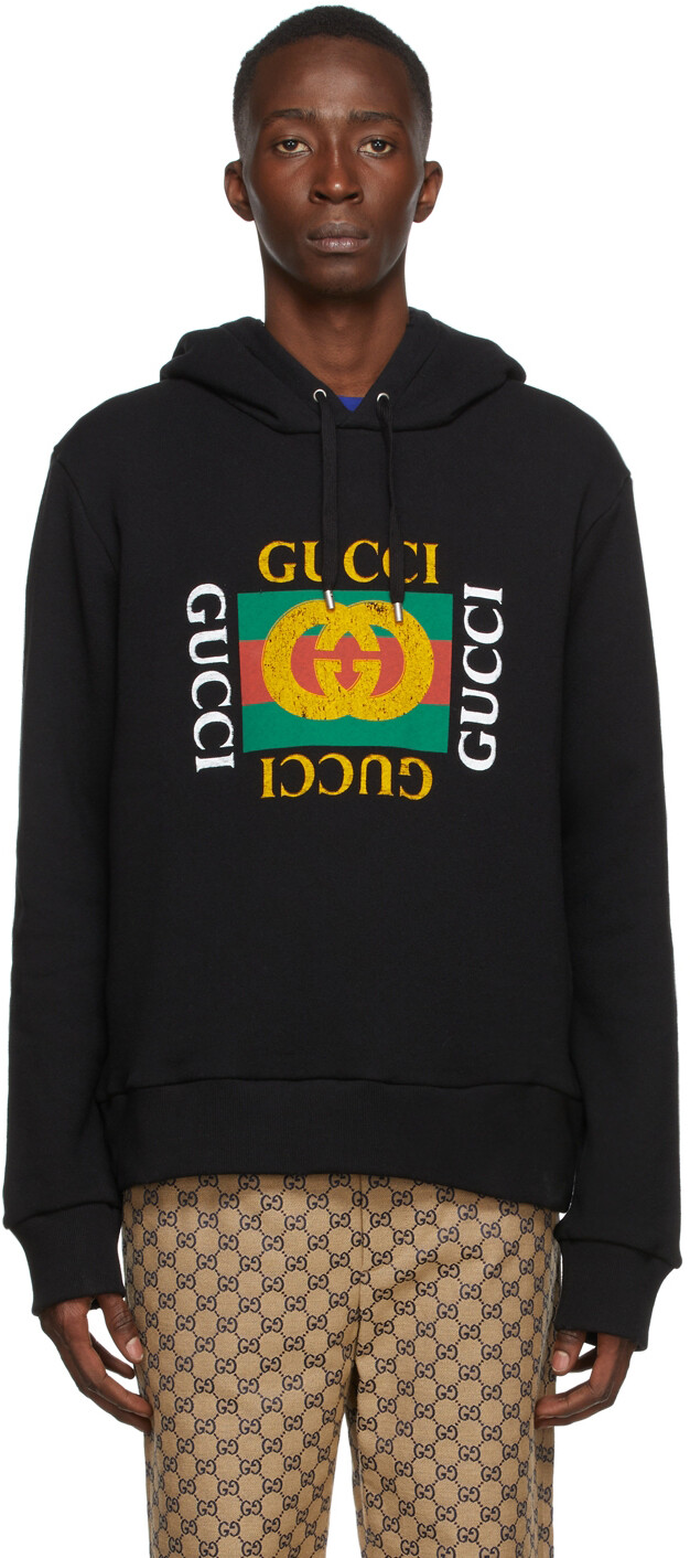 

Черный худи с логотипом Gucci