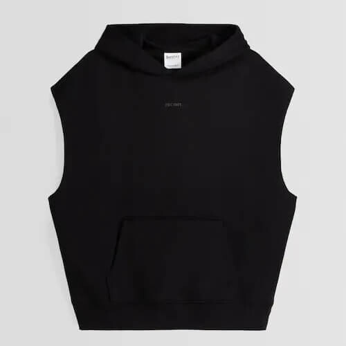 

Жилет с капюшоном Bershka Plush Boxy Fit, черный
