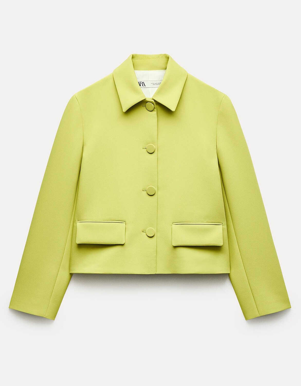 

Куртка Zara Zw Collection Short With Pockets, светло-зеленый
