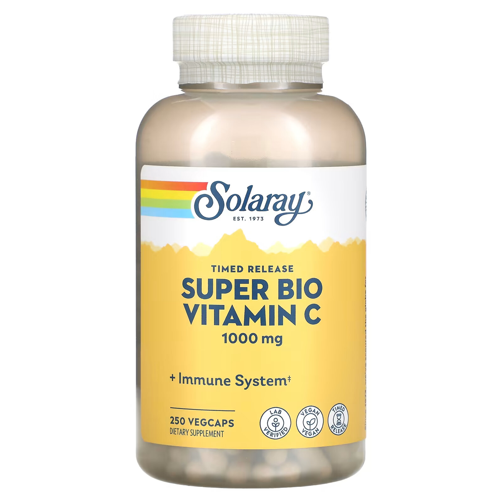 Solaray, Super Bio Vitamin C, витамин C медленного высвобождения, 250 вегетарианских капсул solaray super bio vitamin c витамин c медленного высвобождения 250 вегетарианских капсул