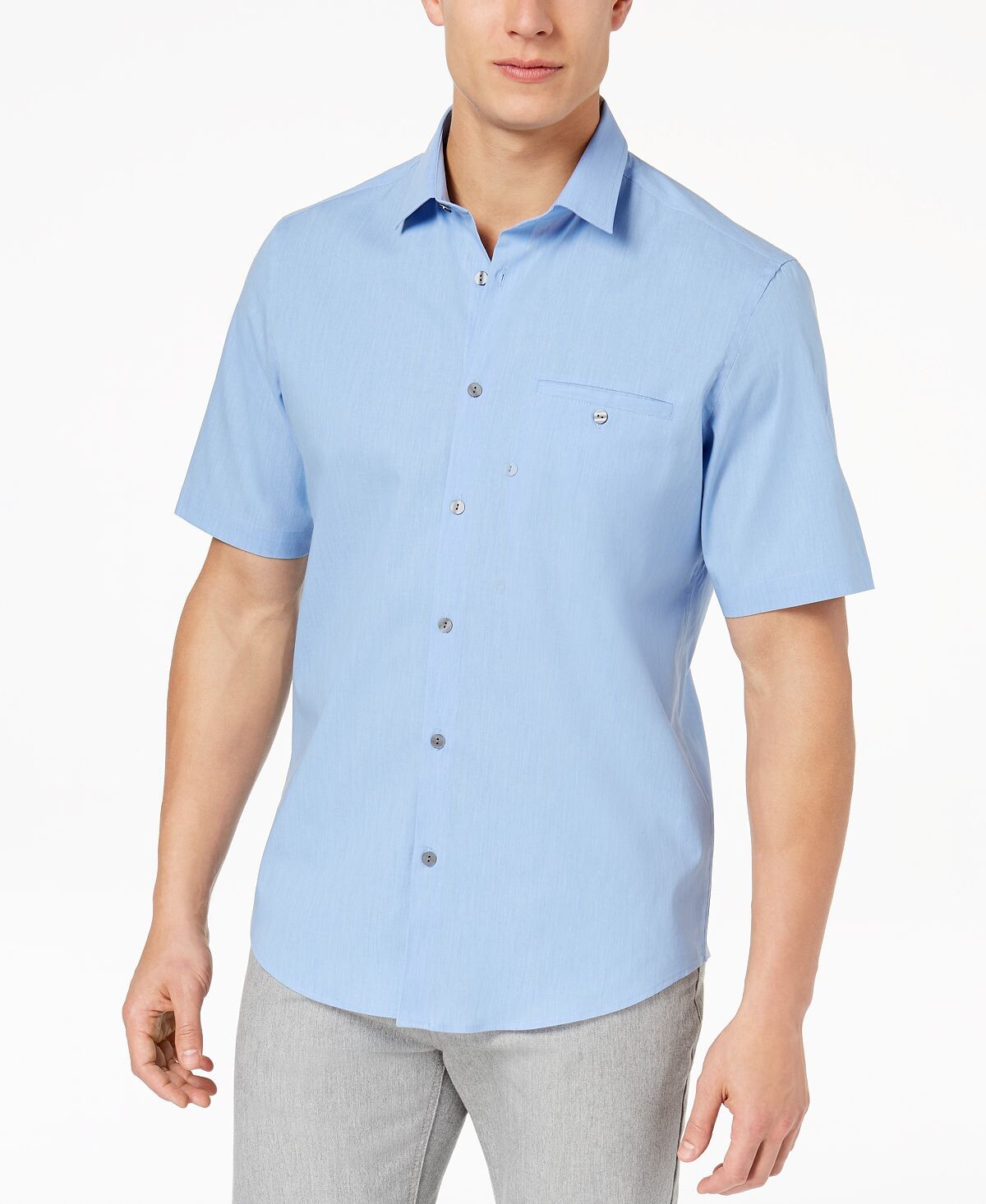 

Мужская рубашка stretch modern pocket, созданная для macy's Alfani, светло-синий