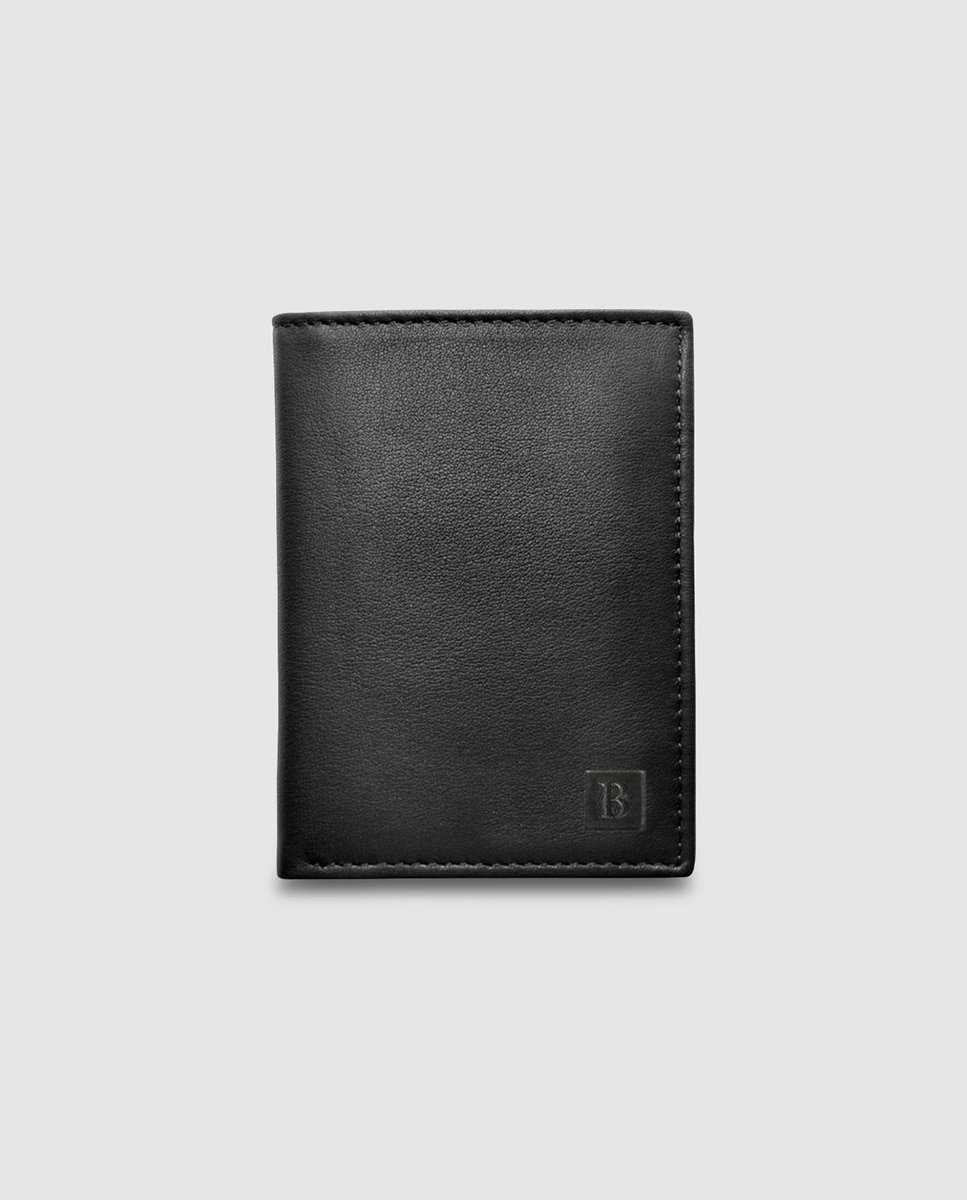 Черный кожаный кошелек на шесть карт Miguel Bellido, черный новое поступление роженный в cccp кожаный чехол для паспорта модный мужской и женский держатель для удостоверения личности кредитных карт