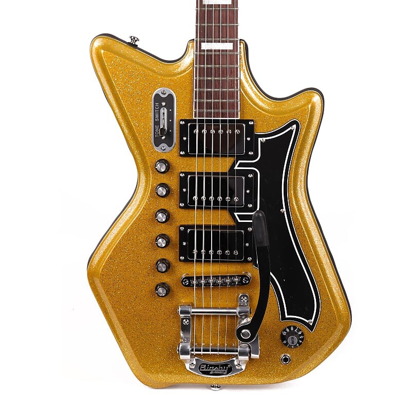 

Электрогитара Eastwood Airline 59 3P DLX Gold Metal Flake