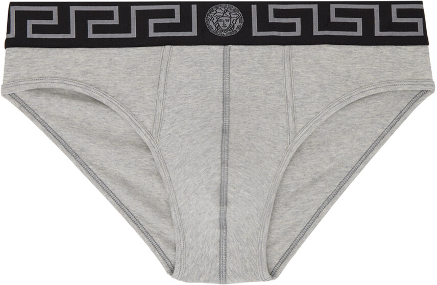 

Серые трусы с каймой Greca Versace Underwear, цвет Gray melange