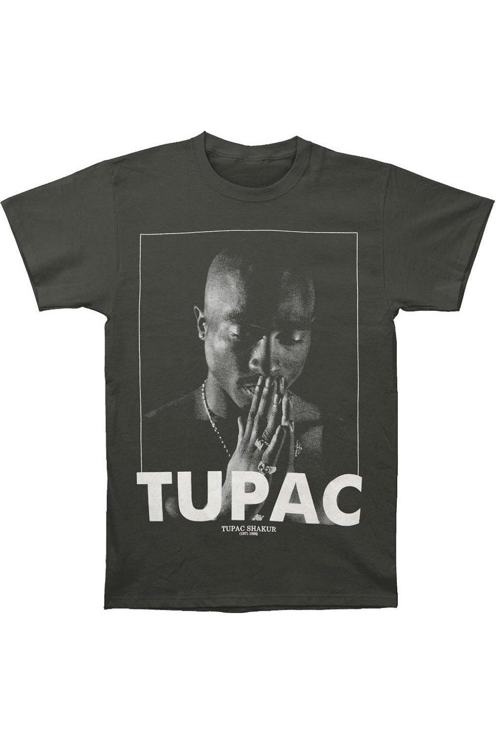 Хлопковая футболка «Молитва» Tupac Shakur, черный