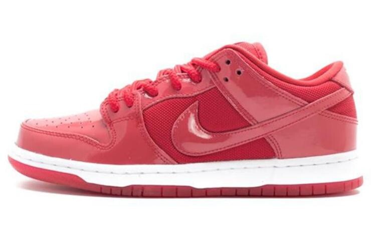 

Nike Dunk Low Pro SB, красная лакированная кожа