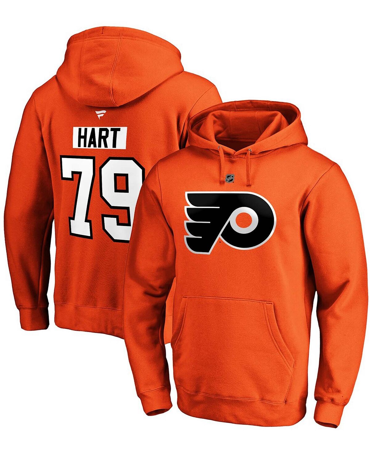 

Мужская толстовка с капюшоном carter hart orange philadelphia flyers authentic stack с именем и номером игрока Fanatics