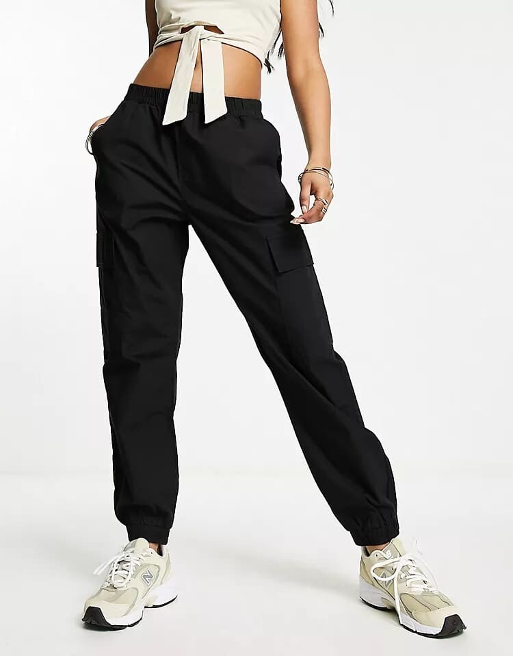 

Брюки-карго ASOS DESIGN With Elasticated Cuff, черный