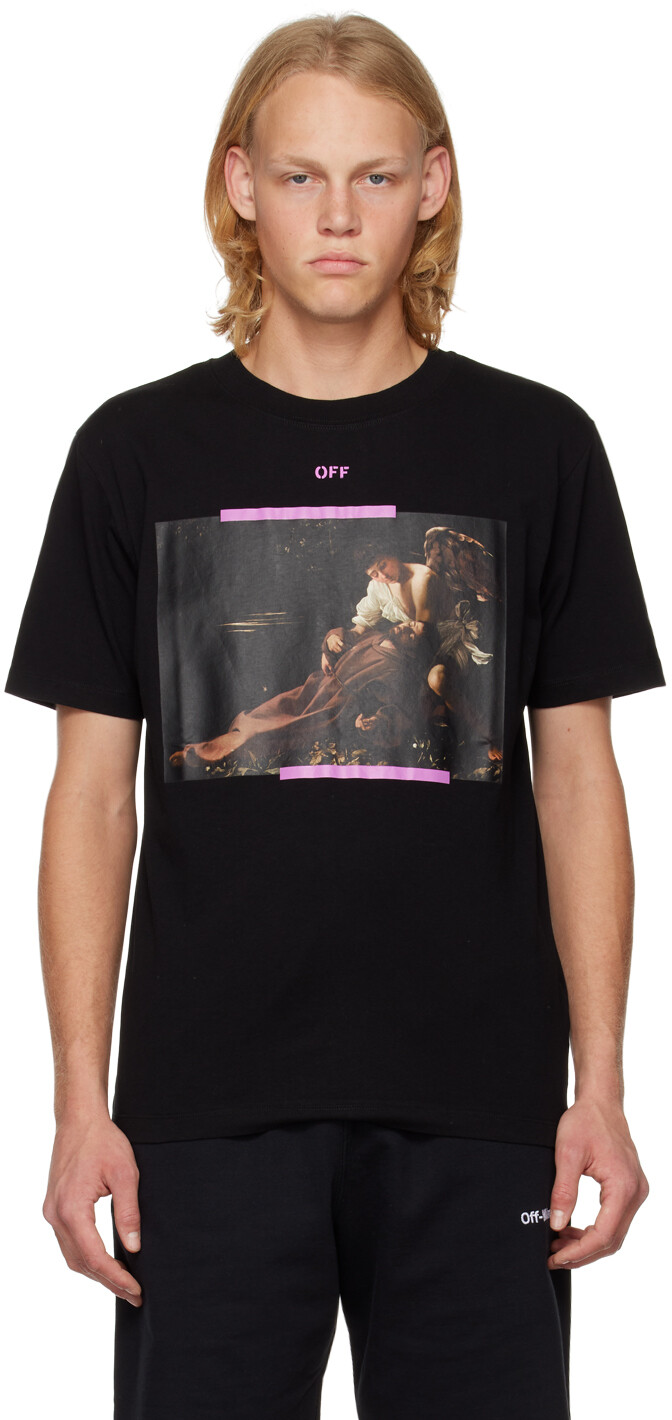 

Черная футболка с принтом Off-White