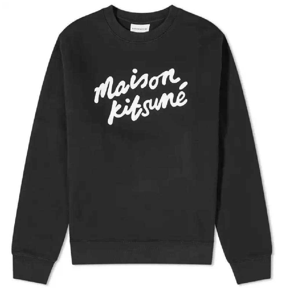 

Толстовка Maison Kitsune Handwriting Comfort Crew, черный/белый