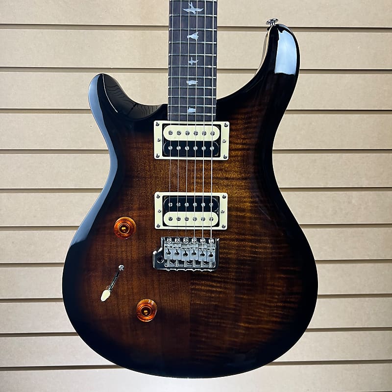 Гитара PRS SE Custom 24 для левшей, чёрный/золотой joyo cm 24 guitar patch cables 5 5mm pvc copper guitar instrument cable for electric guitar overdrive distortion pedal