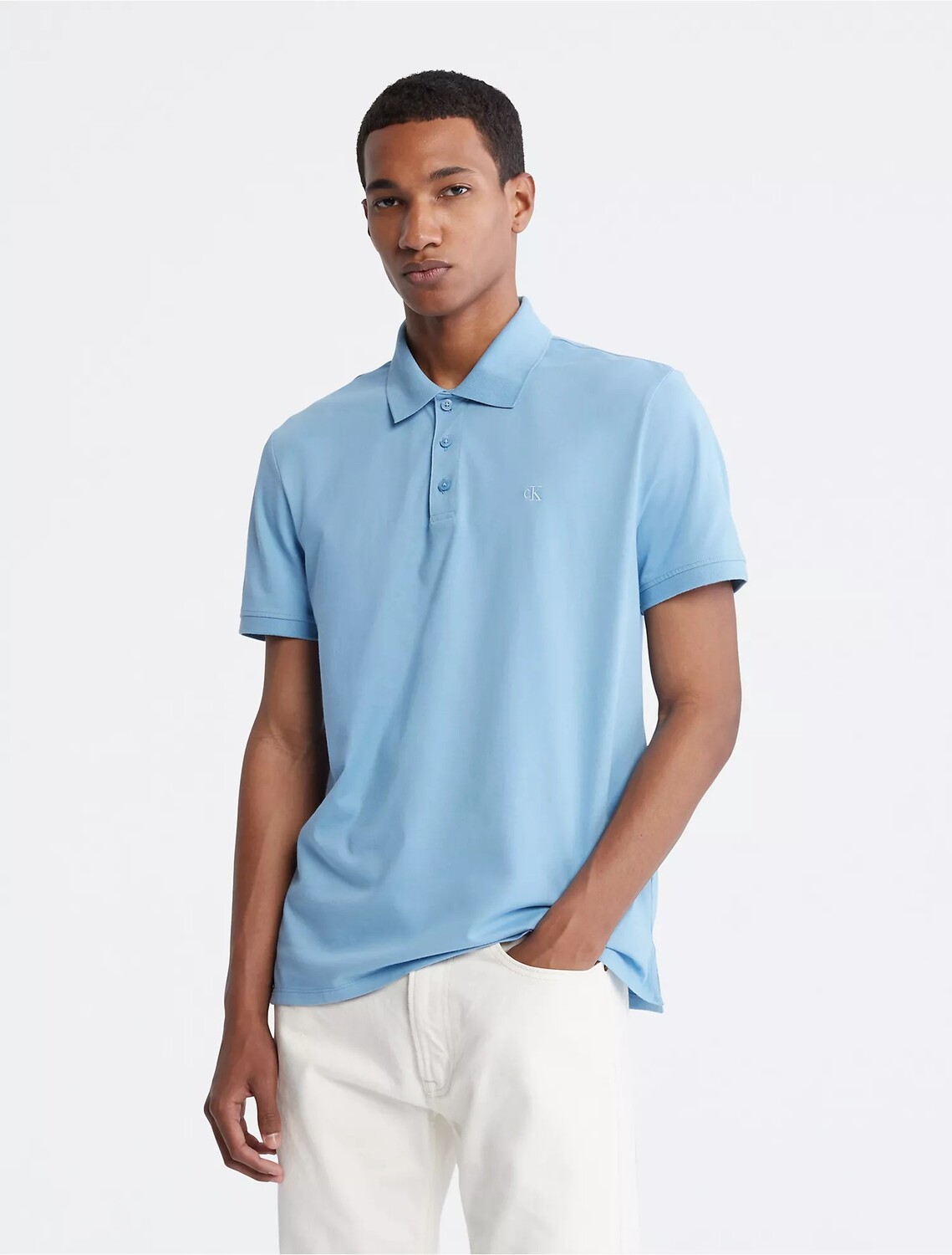 

Футболка поло Calvin Klein Solid, голубой, Синий