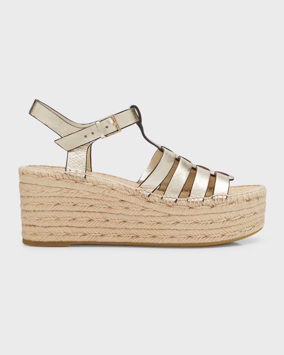 

Эспадрильи Fisherman на танкетке с эффектом металлик Tory Burch
