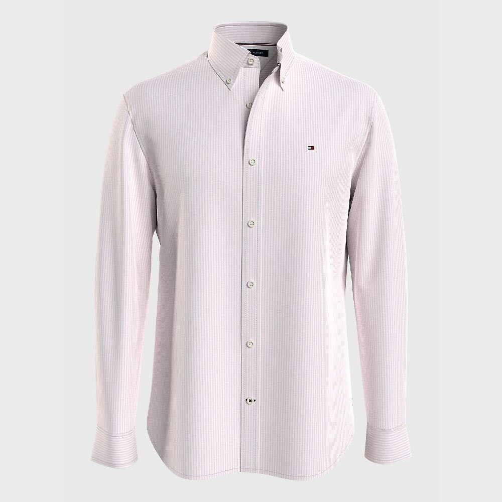

Рубашка Tommy Hilfiger Regular Fit Solid Stripe Stretch Oxford, розовый