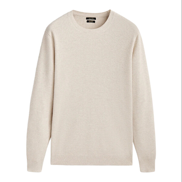 

Свитер Massimo Dutti Textured Knit Crew Neck, бежевый