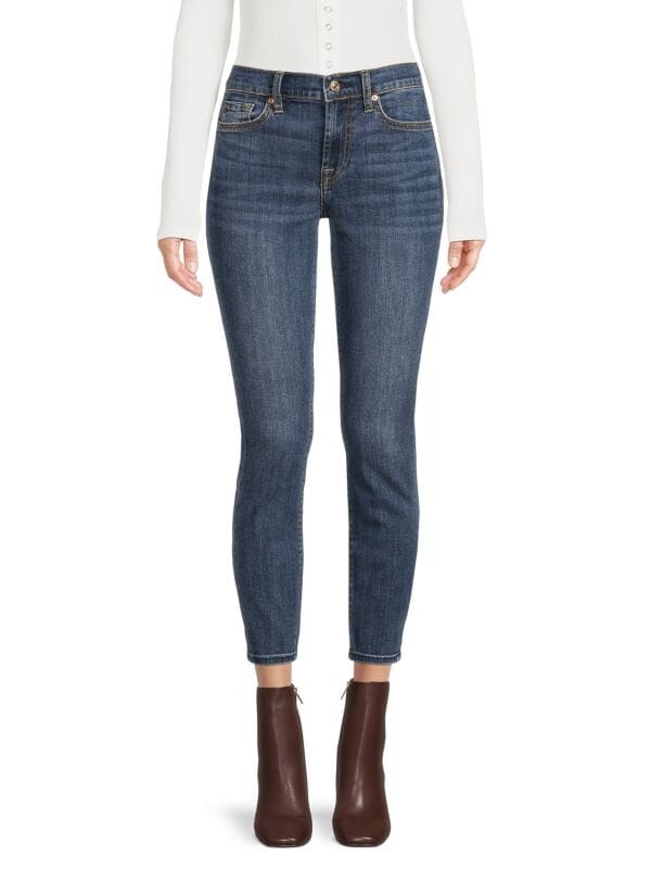

Джинсы - Cкинни 7 For All Mankind Gwenevere со средней посадкой, stevie blue