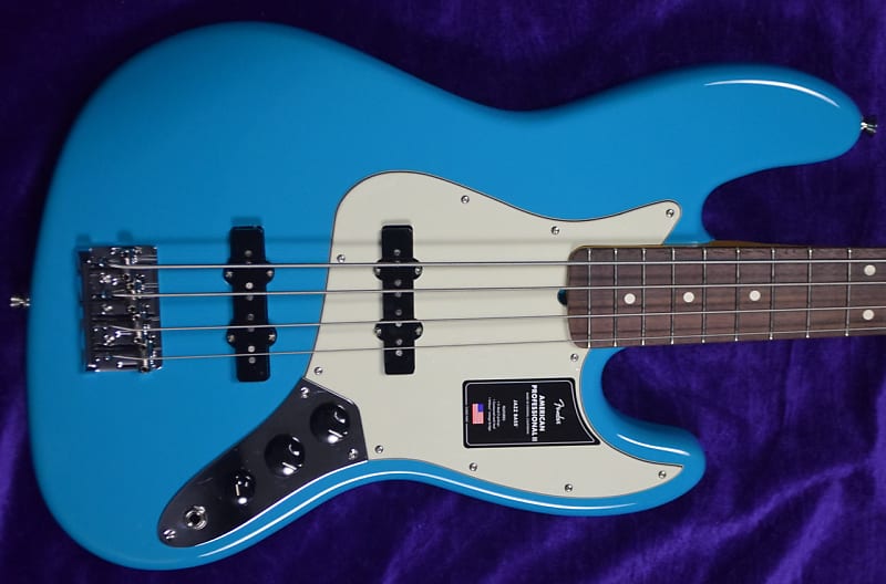 Fender AM Pro II Jazz (4), синий Майами / палисандр