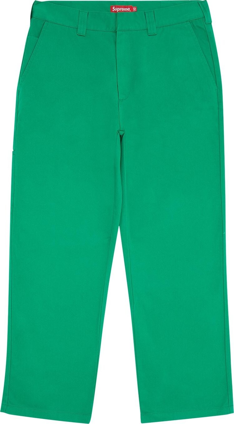 Брюки Supreme Work Pant 'Green', зеленый