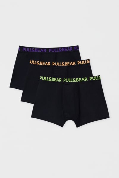 

3 пары боксеров с флуоресцентным логотипом на поясе PULL&BEAR