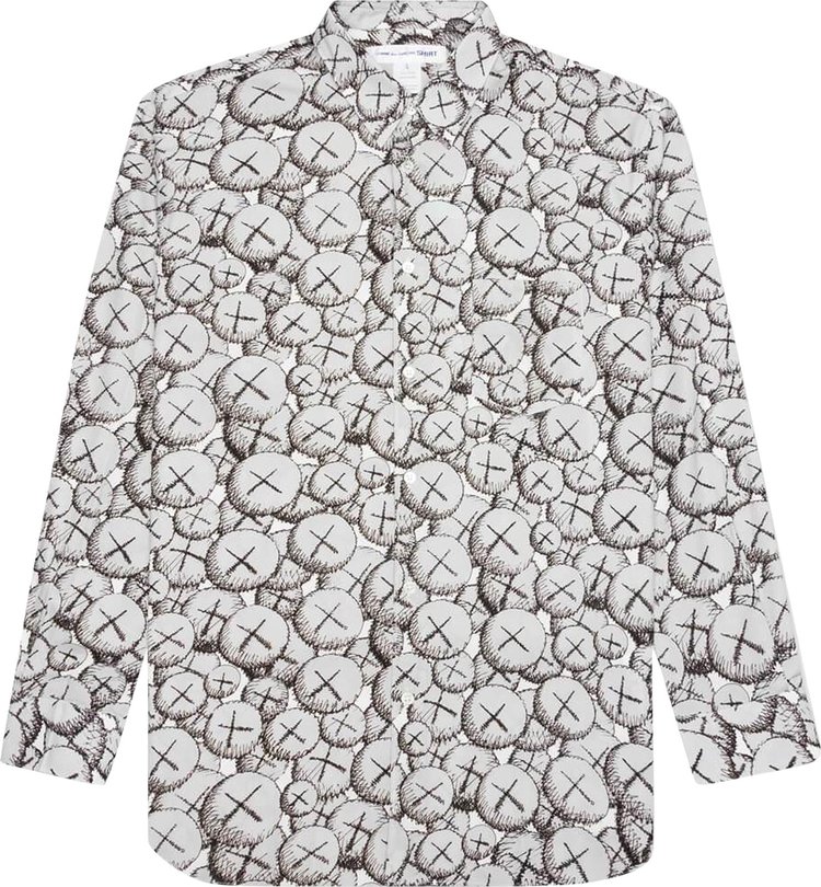 Рубашка Comme des Garçons SHIRT x KAWS Classic Printed Shirt Print D 'Grey', серый - фото