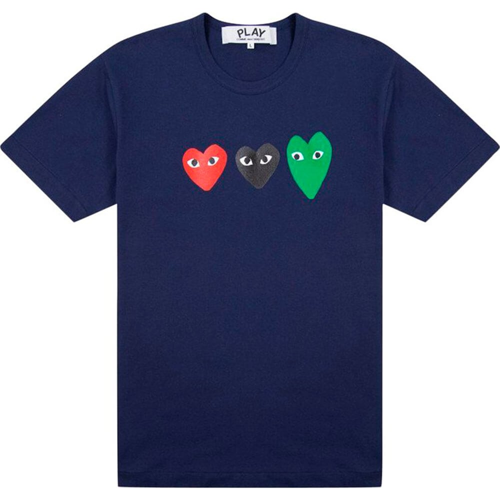 Футболка Comme des Garçons PLAY Multi Heart 'Navy', синий - фото