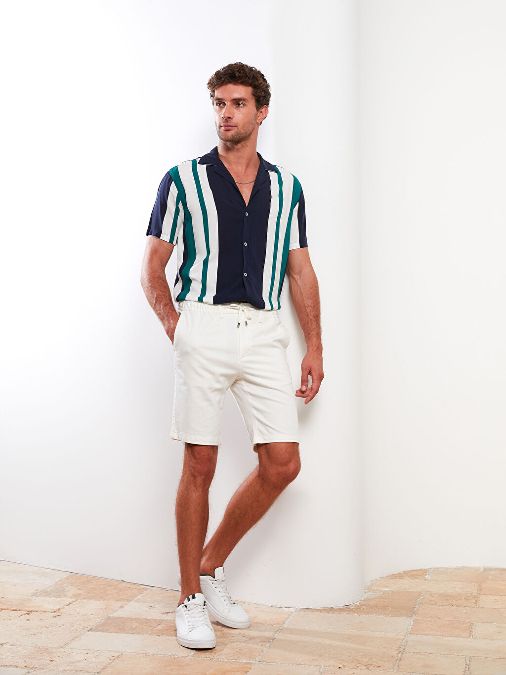 Мужские шорты Slim Fit с имитацией льна LCW Vision цена и фото