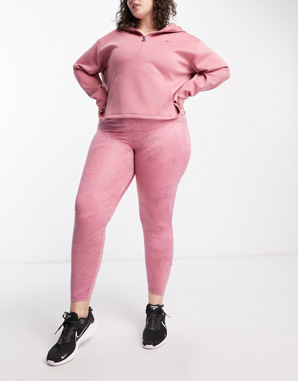 

Розовые леггинсы с блестящим принтом Nike Training Plus One Dri-FIT, Розовый