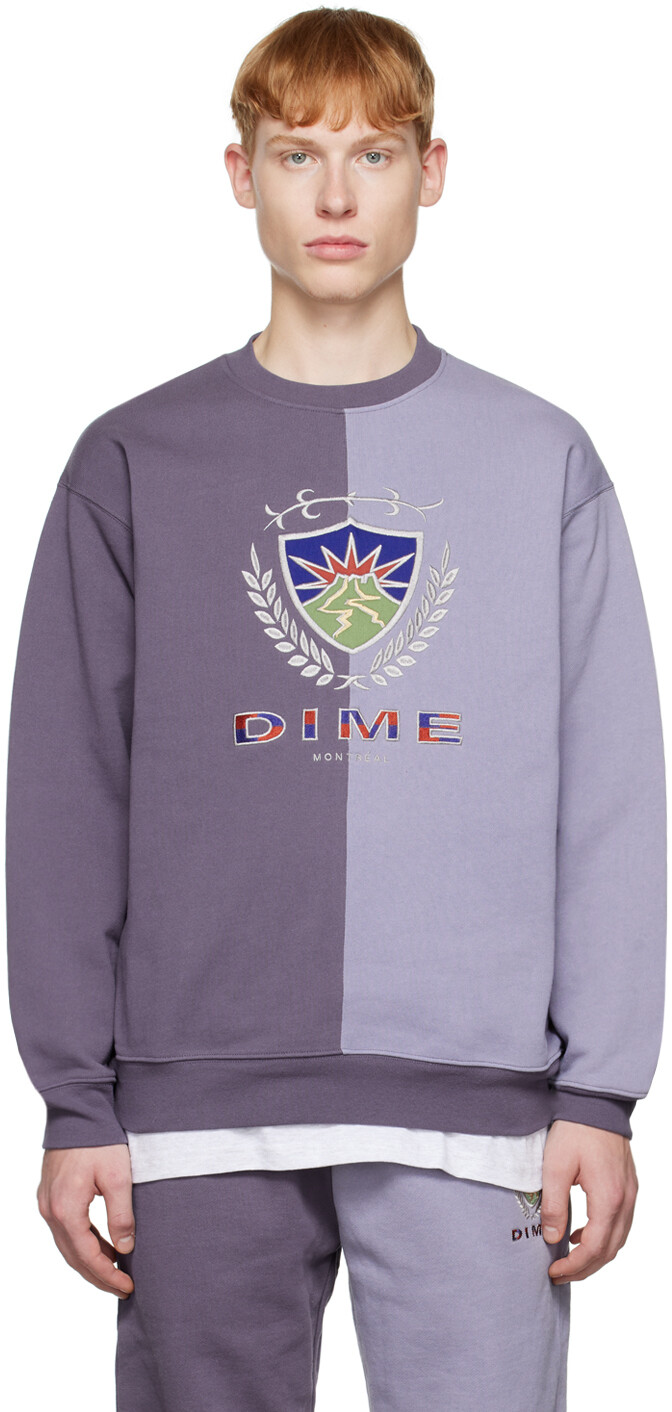

Синий свитшот с разрезом и гербом Dime