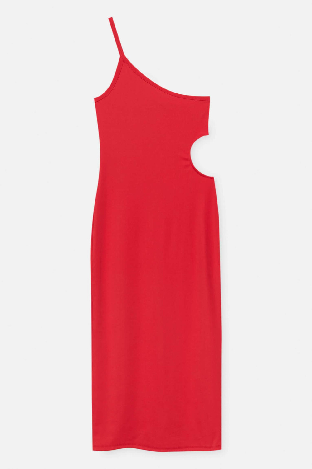 

Платье Pull&Bear Asymmetrical Cut-Out Midi, красный