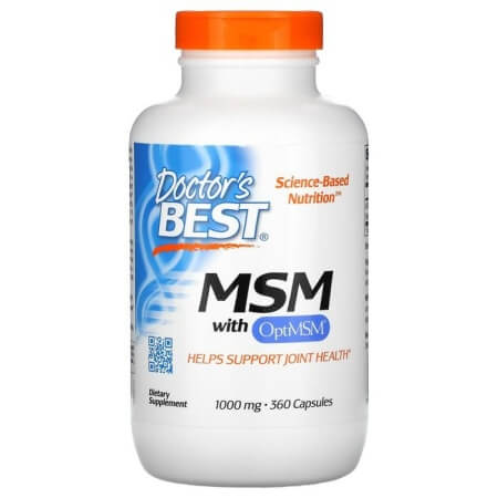 МСМ с OptiMSM, Doctor's Best, 1000 мг, 360 капсул myvita органическое соединение серы мсм 500 мг 100 таблеток