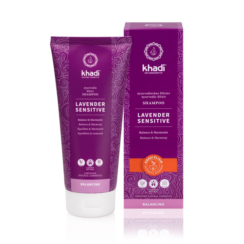 Khadi Lavender Sensitive Shampoo нежный шампунь для чувствительной кожи головы 200мл успокаивающий шампунь для чувствительной кожи головы 1000 мл wella sp balance scalp