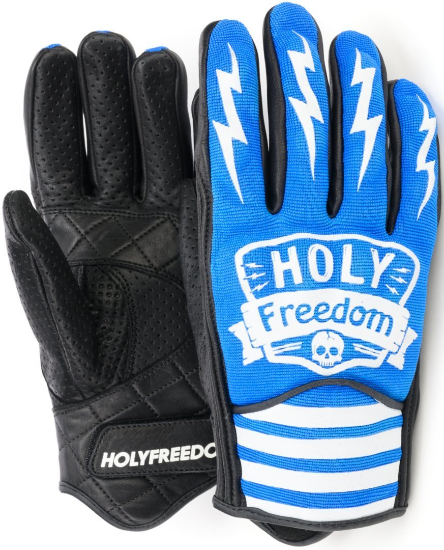 Перчатки перфорированные HolyFreedom Hotwheels мотоциклетные, черный/синий