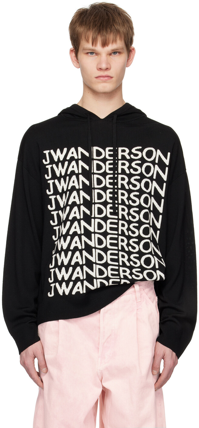 

Черный худи с принтом JW Anderson