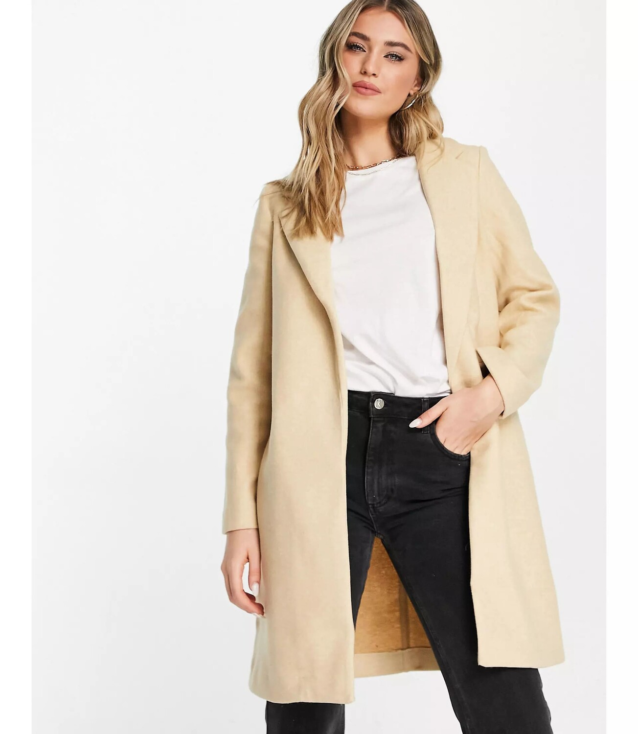 

Пальто Stradivarius Tailored, бежевый