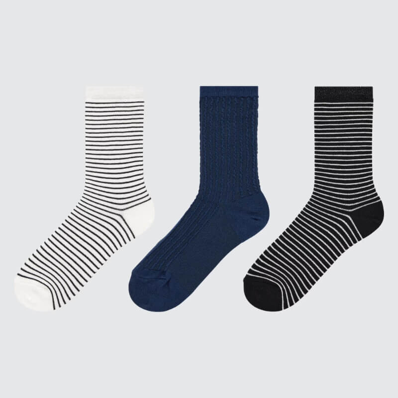 

Набор носков Uniqlo Girls Regular (3 Pairs), белый/синий/черный