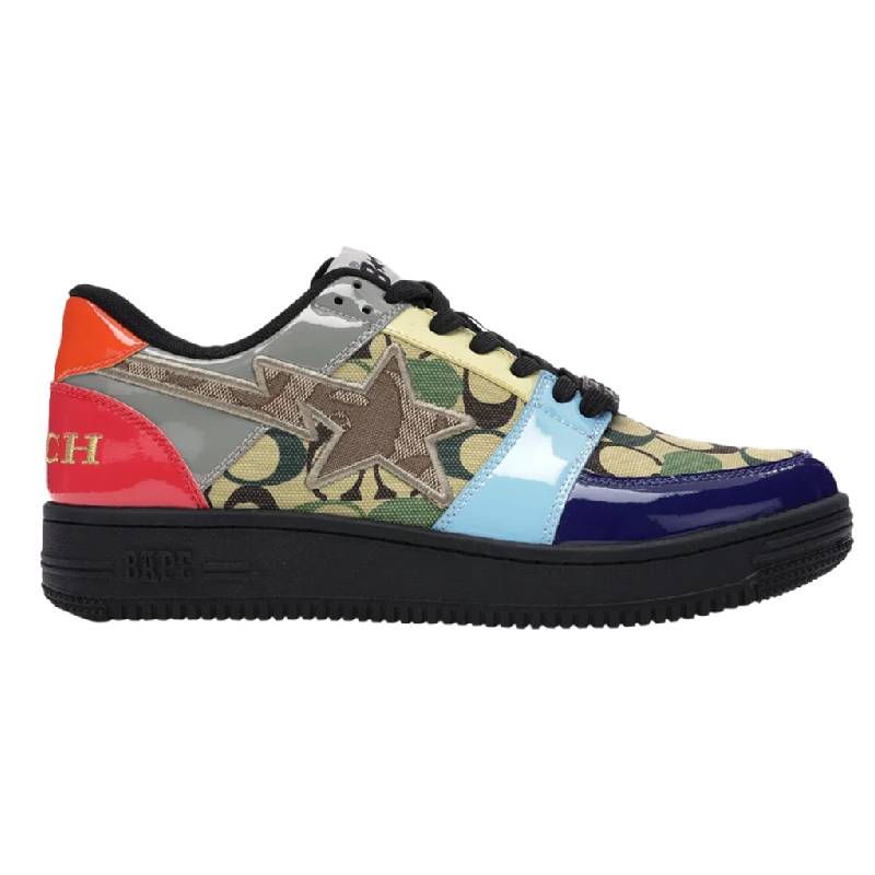 Кроссовки Bape Coach x Bapesta Low, разноцветный