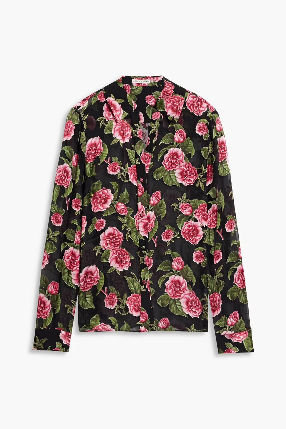 

Шифоновая блузка-купе Eloise с цветочным принтом Alice + Olivia, розовый
