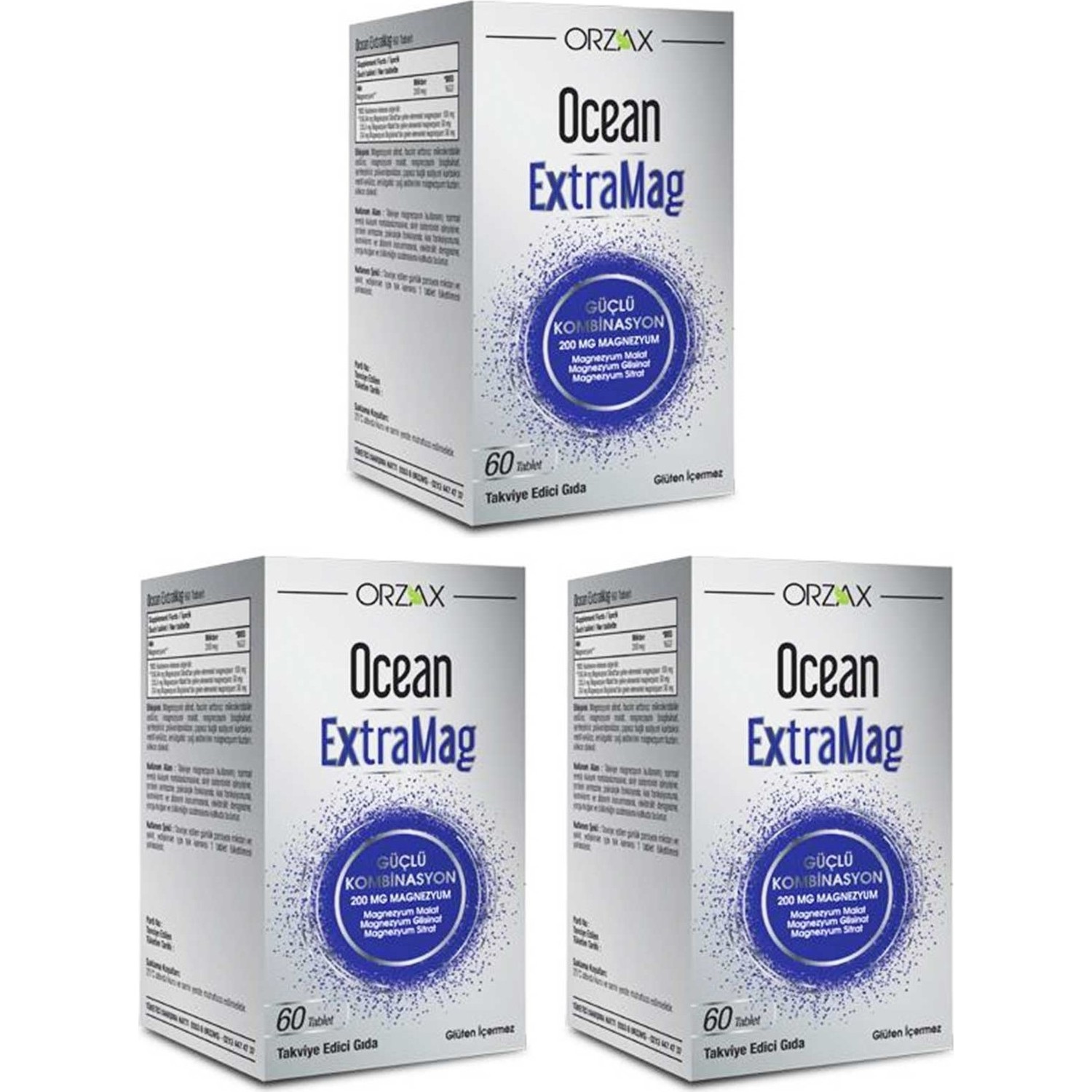 Пищевая добавка Ocean Extramag, 3 упаковки по, 60 таблеток