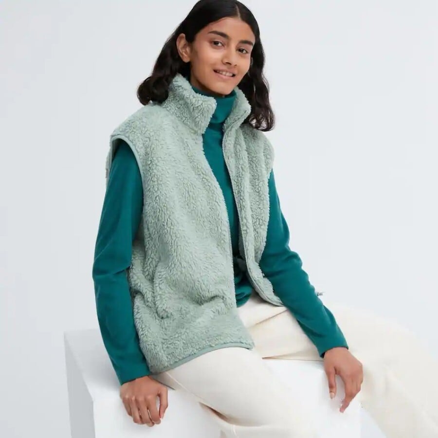 

Жилет Uniqlo Lined Fleece, зеленый